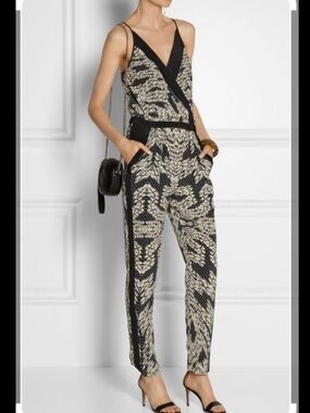 Diane Von Furstenberg Shany Snakeskin Printed Sleeveless Jumpsuit
